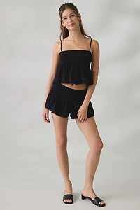 Kimchi Blue Coffee Date Flutter Lace Trim Shorts 2-Piece Set
