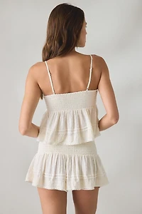 Kimchi Blue Coffee Date Flutter Lace Trim Shorts 2-Piece Set