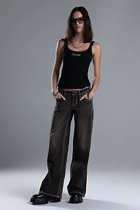 Miss Me Sevryn Stitched Wide Leg Jeans