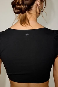 Out From Under Bec Short Sleeve Tie-Front Shrug Top