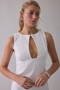 UO Lock It Down Keyhole Cutout Cotton Mini Dress