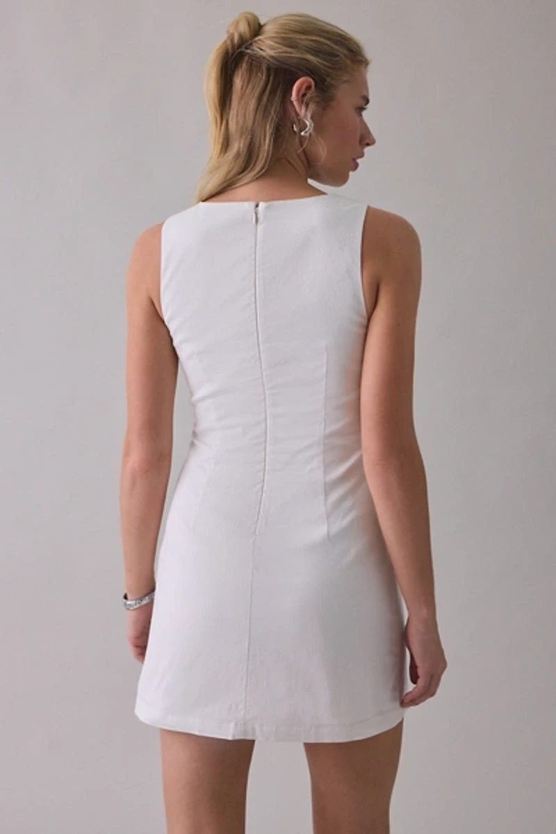 UO Lock It Down Keyhole Cutout Cotton Mini Dress