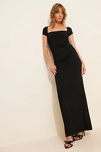 Glamorous Square-Neck Ruched Maxi Dress ""