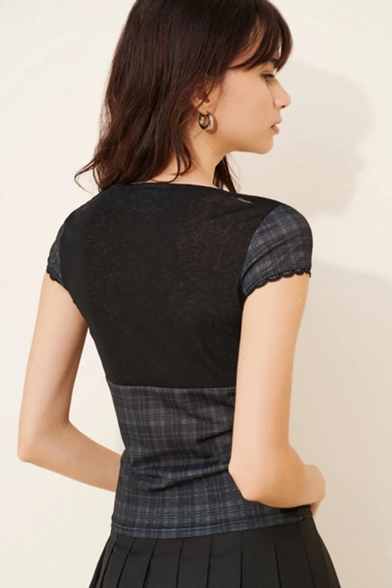 Daisy Street Shelley Square-Neck Top