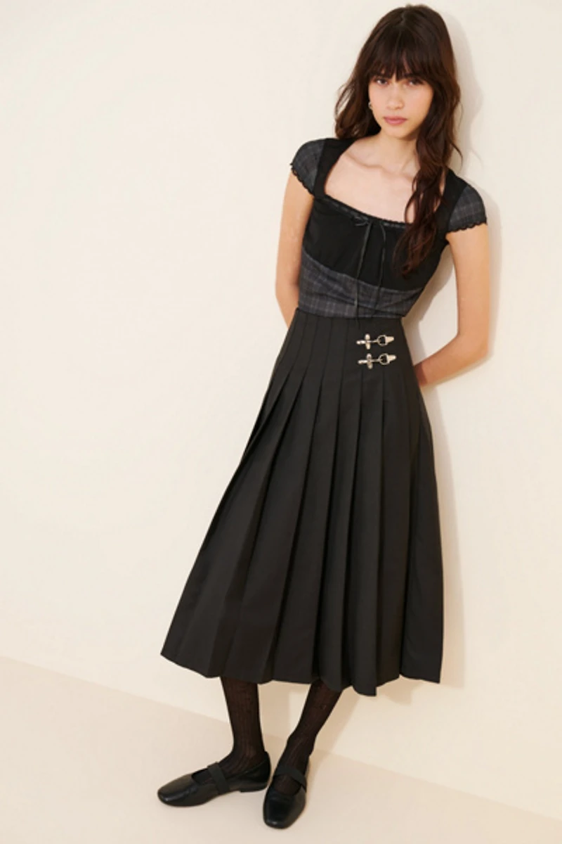 Daisy Street Shelley Square-Neck Top