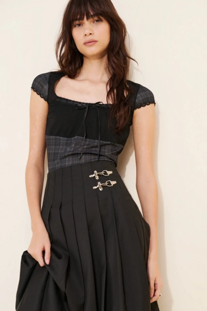 Daisy Street Shelley Square-Neck Top