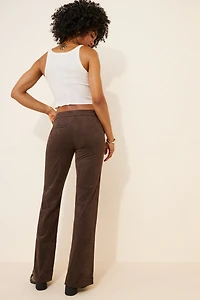 Glamorous Vegan-Suede Flare-Leg Trousers