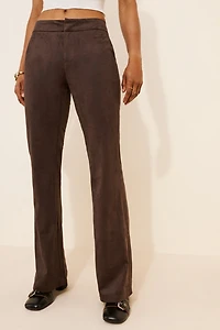 Glamorous Vegan-Suede Flare-Leg Trousers