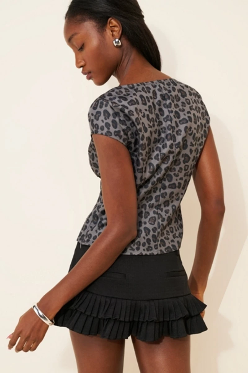 Glamorous Leopard Square-Neck Top