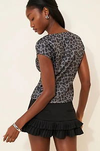 Glamorous Leopard Square-Neck Top