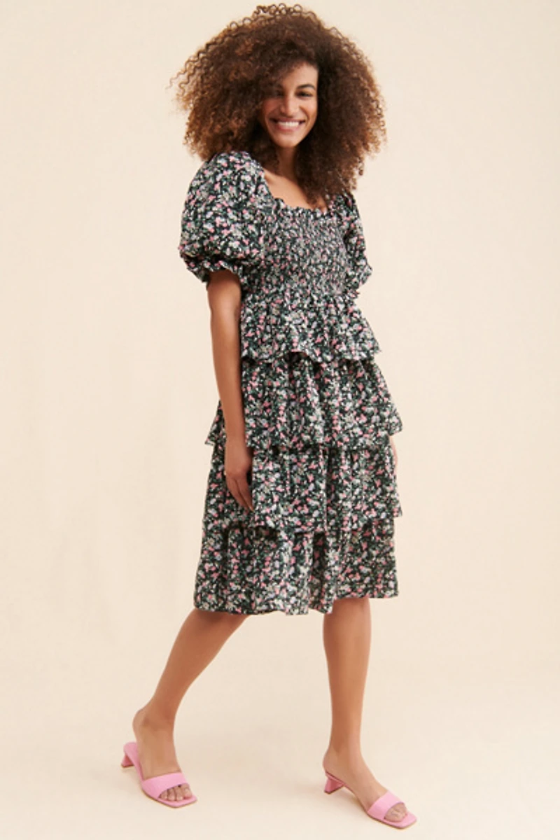 English Factory Floral Tiered Dress