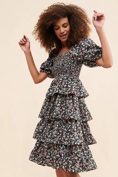 English Factory Floral Tiered Dress