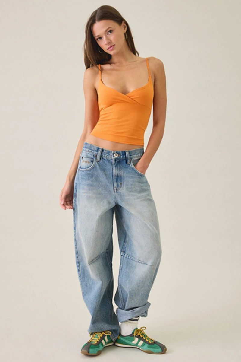 Out From Under Bec Game Day Plunging Surplice Cropped Cami