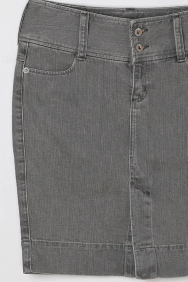 Vintage Y2k Grey Denim Mini Skirt