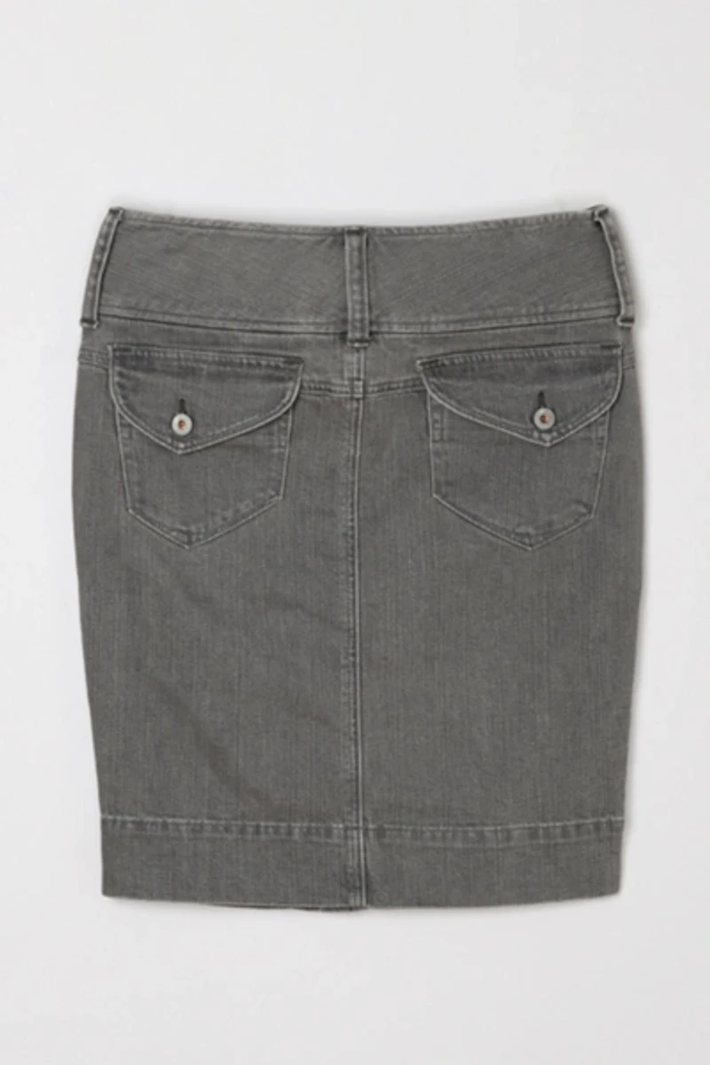 Vintage Y2k Grey Denim Mini Skirt