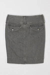 Vintage Y2k Grey Denim Mini Skirt