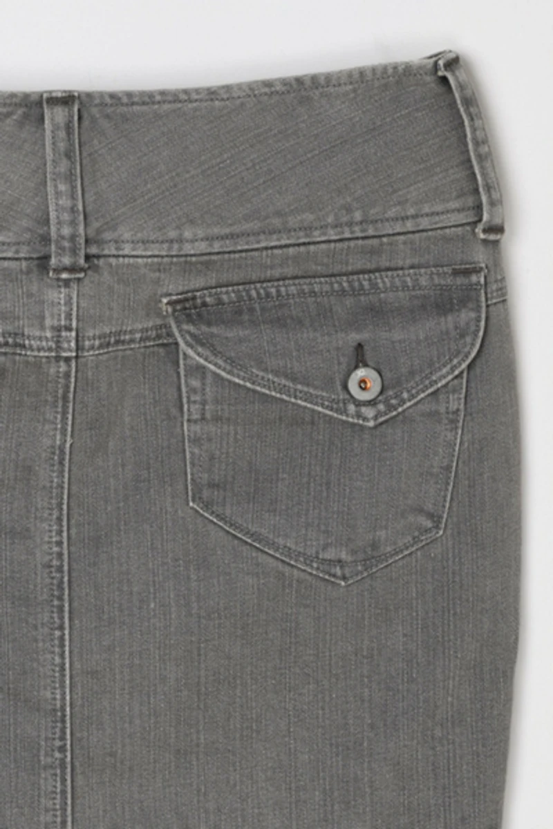 Vintage Y2k Grey Denim Mini Skirt