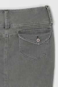 Vintage Y2k Grey Denim Mini Skirt