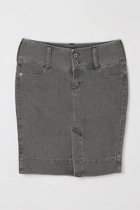 Vintage Y2k Grey Denim Mini Skirt