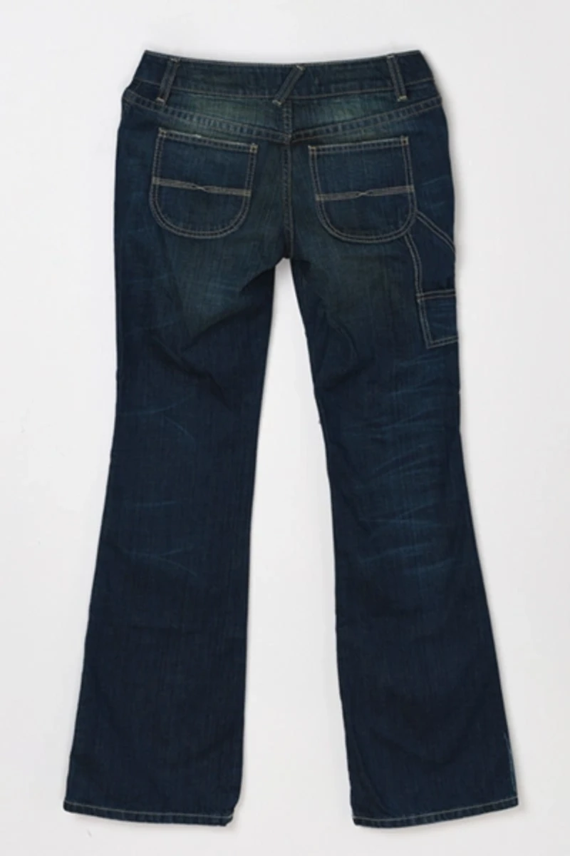 Vintage Y2k Express Dark Wash Low Rise Flared Jeans