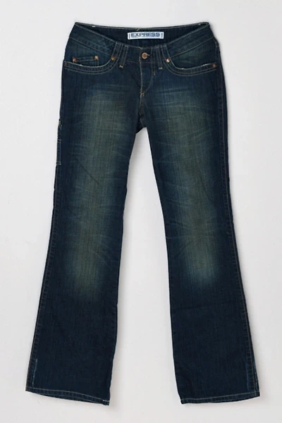 Vintage Y2k Express Dark Wash Low Rise Flared Jeans