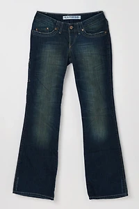 Vintage Y2k Express Dark Wash Low Rise Flared Jeans