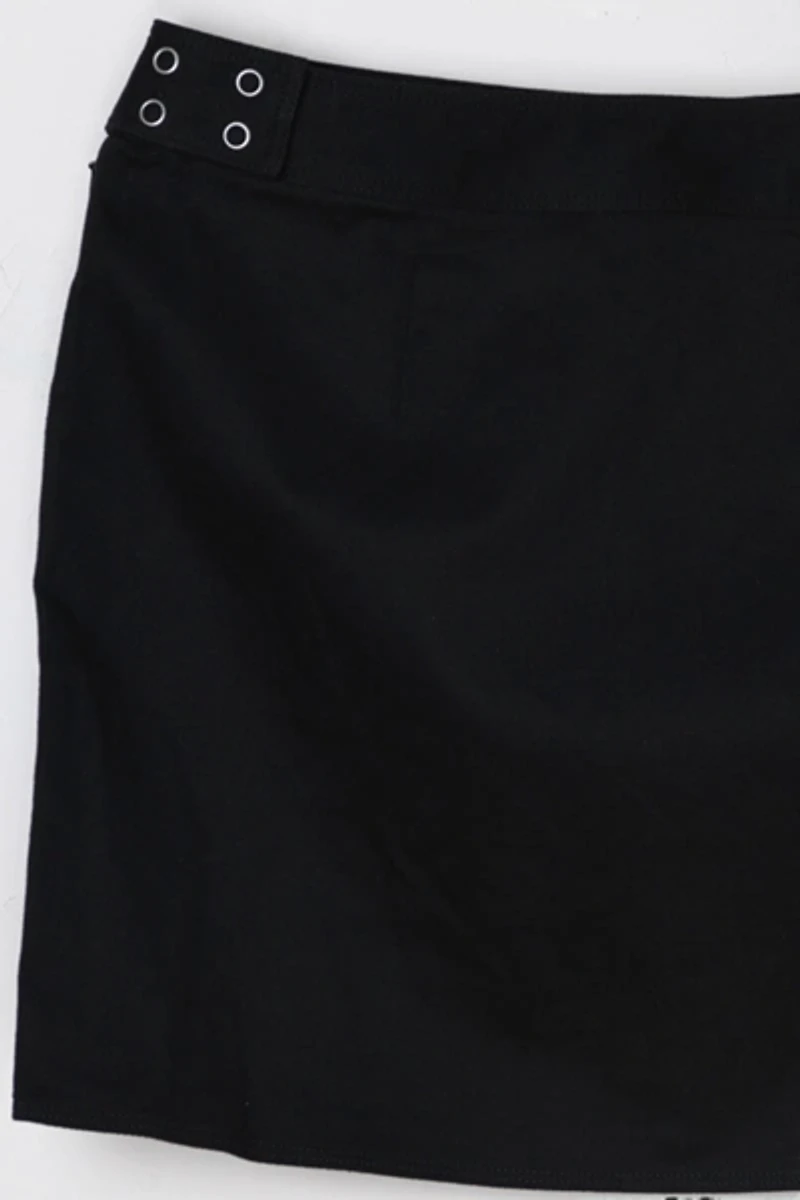 Vintage Y2k Black Twill Mini Skirt