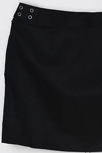 Vintage Y2k Black Twill Mini Skirt