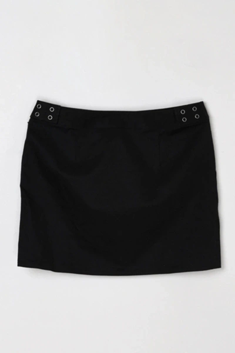 Vintage Y2k Black Twill Mini Skirt