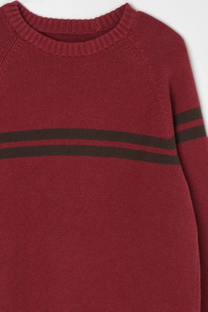 Vintage Y2k Dark Red Striped Sweater