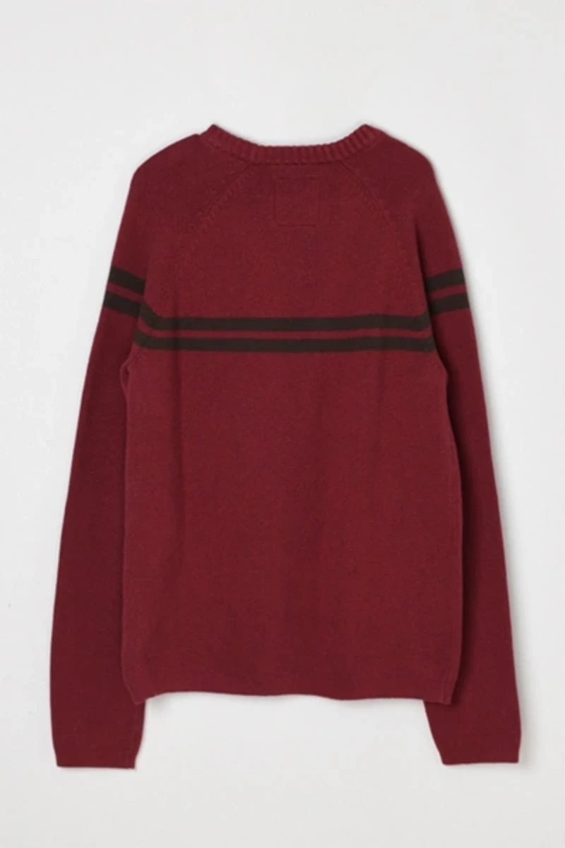 Vintage Y2k Dark Red Striped Sweater