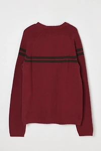 Vintage Y2k Dark Red Striped Sweater