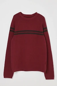 Vintage Y2k Dark Red Striped Sweater