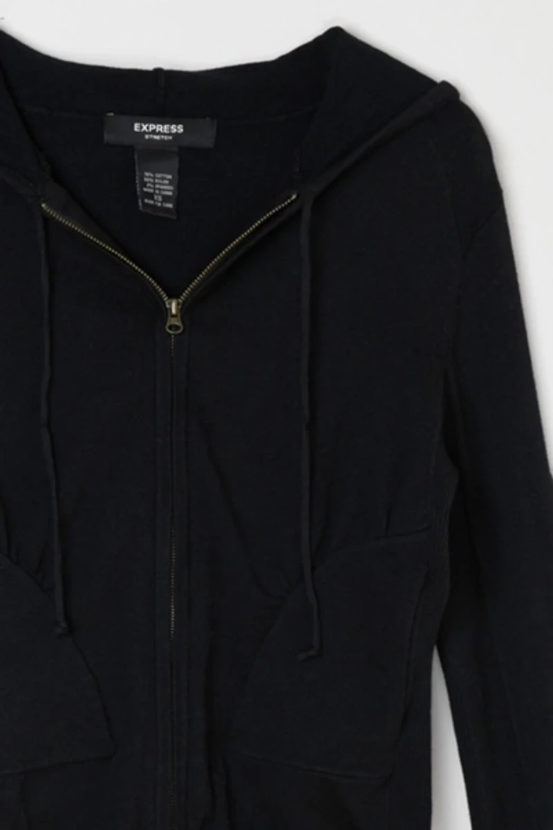 Vintage Y2k Ruched Fitted Hoodie
