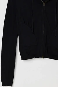 Vintage Y2k Ruched Fitted Hoodie