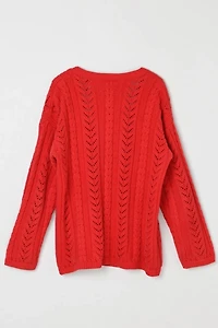 Vintage 90s Gap Lacy Cable Knit V-Neck Sweater