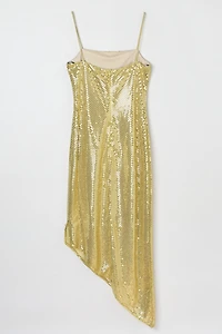 Vintage Y2k Shimmery Gold Metallic Maxi Dress