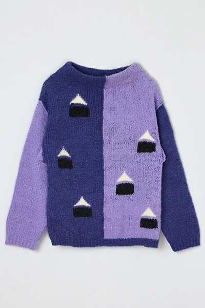 Vintage 70s Purple Colorblock Sweater
