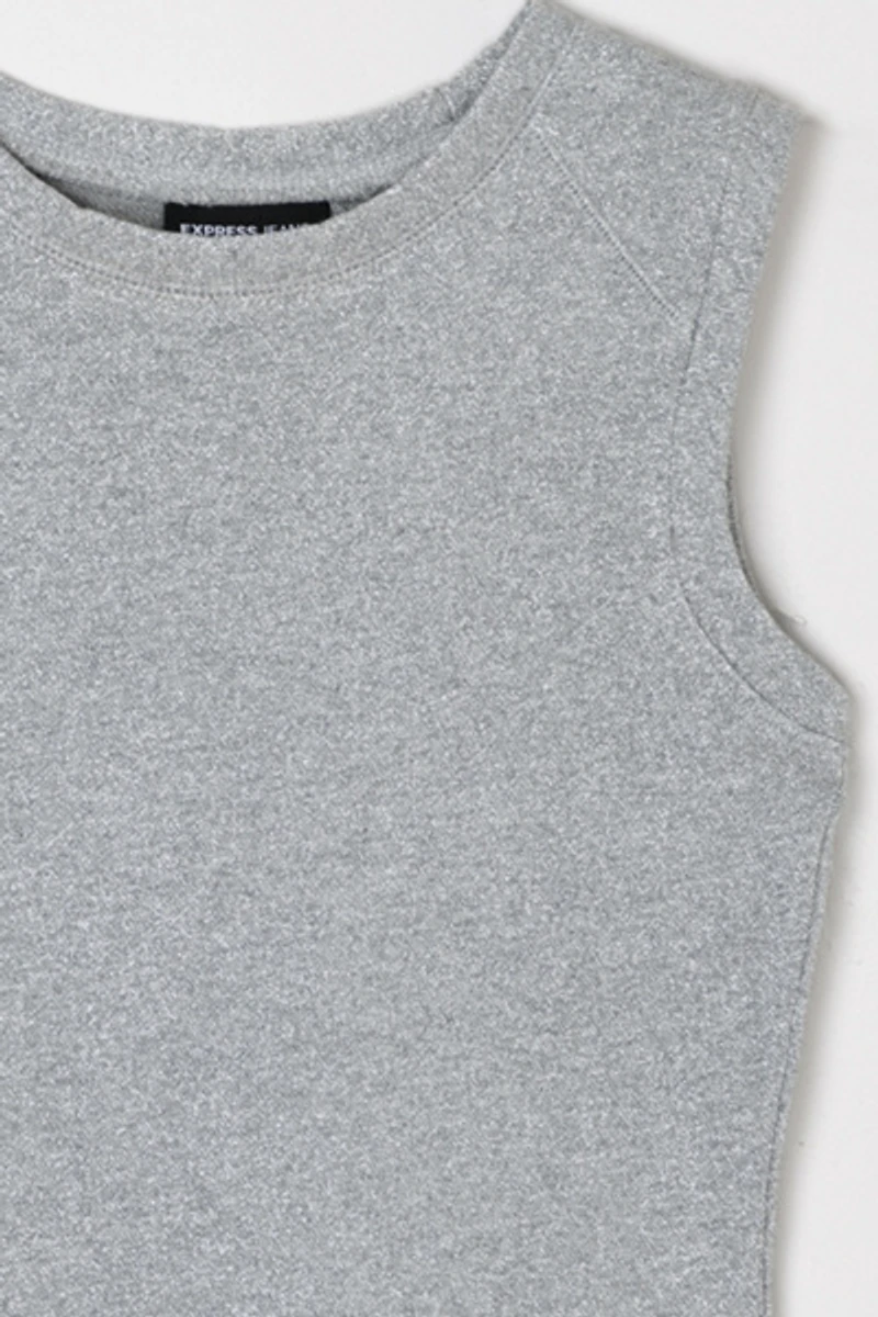 Vintage Y2k Silver Metallic Raglan Top