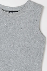 Vintage Y2k Silver Metallic Raglan Top