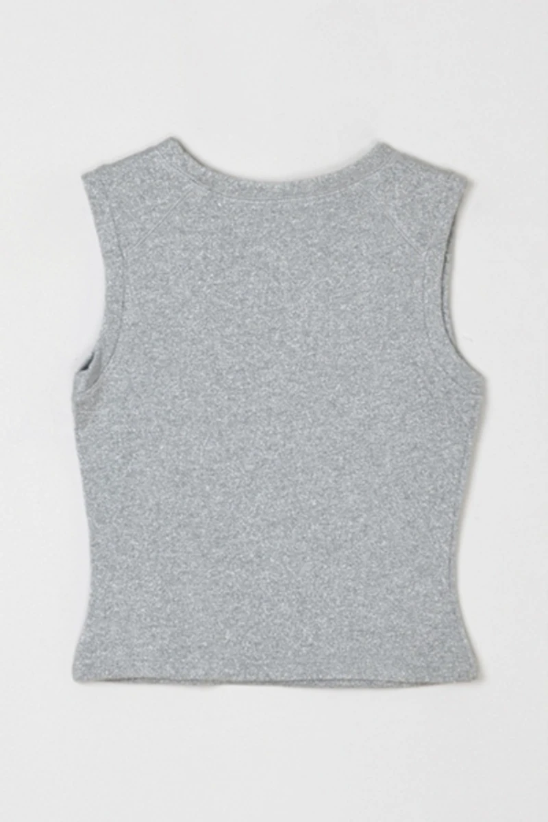 Vintage Y2k Silver Metallic Raglan Top