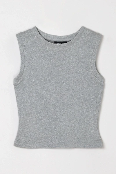 Vintage Y2k Silver Metallic Raglan Top
