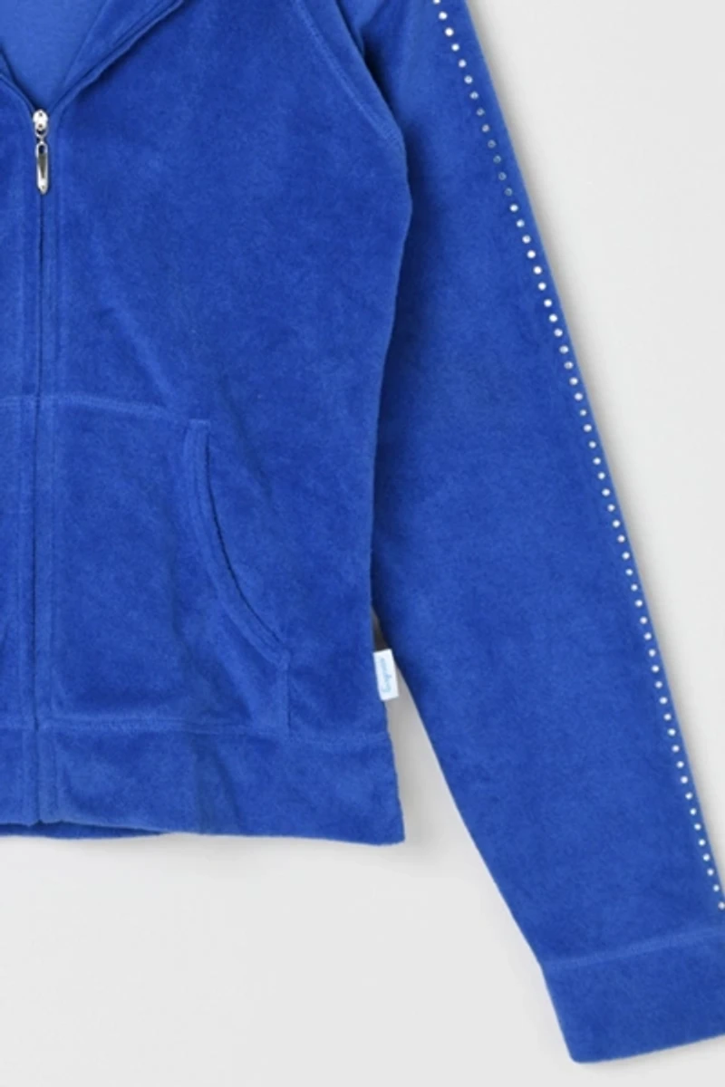 Vintage Y2k Express Rhinestone Velour Hoodie