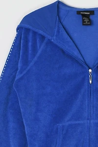 Vintage Y2k Express Rhinestone Velour Hoodie