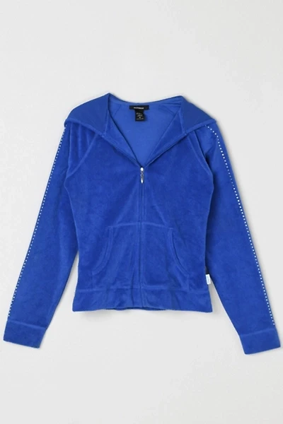 Vintage Y2k Express Rhinestone Velour Hoodie