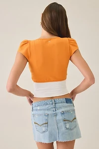Out From Under Bec Game Day Short Sleeve Tie-Front Shrug Top