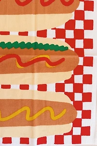 Julie Peach Hot Dog Tea Towel