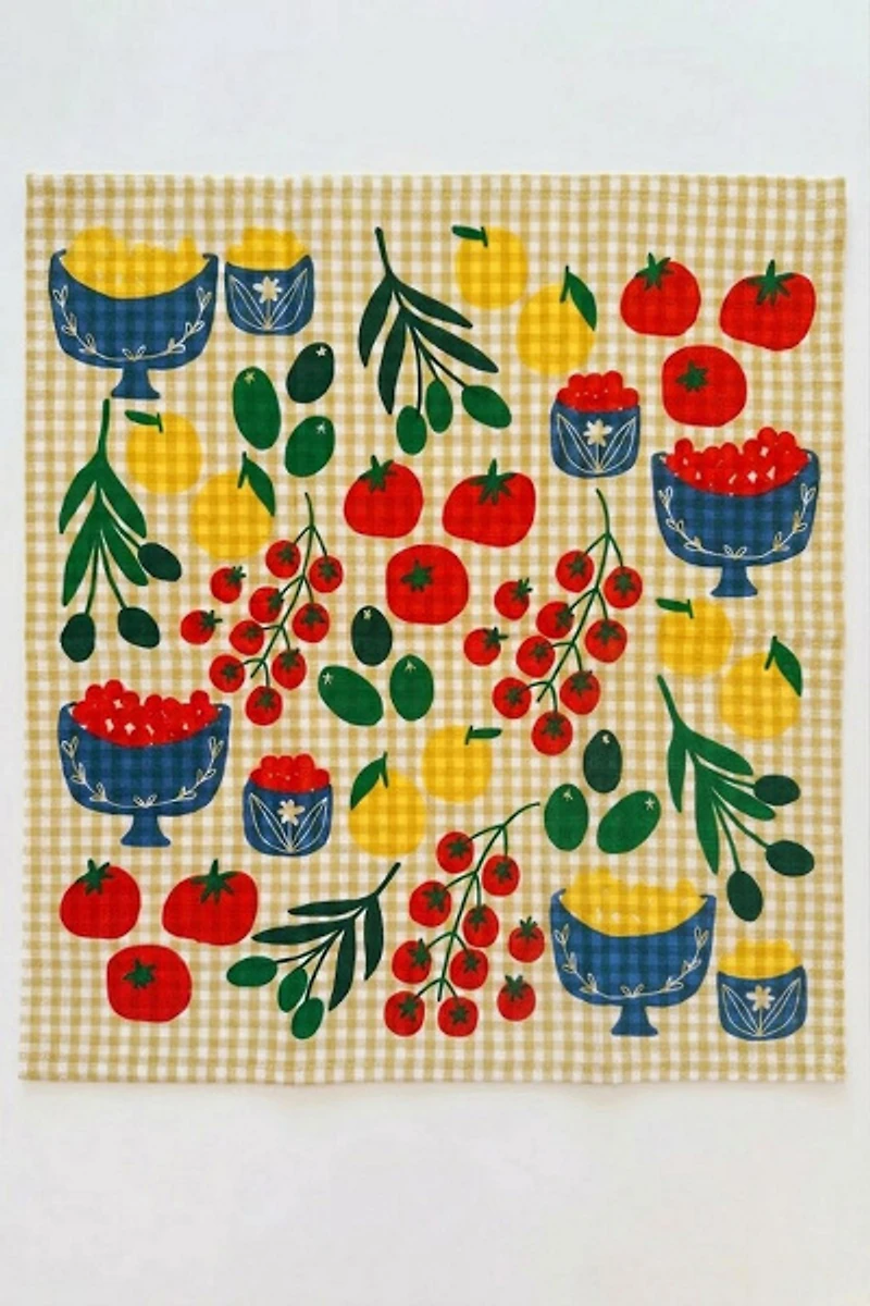 Julie Peach Mangia! Tea Towel