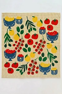 Julie Peach Mangia! Tea Towel