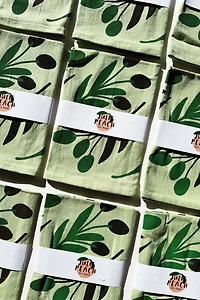 Julie Peach Olive Toss Tea Towel